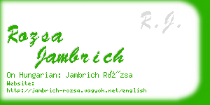rozsa jambrich business card